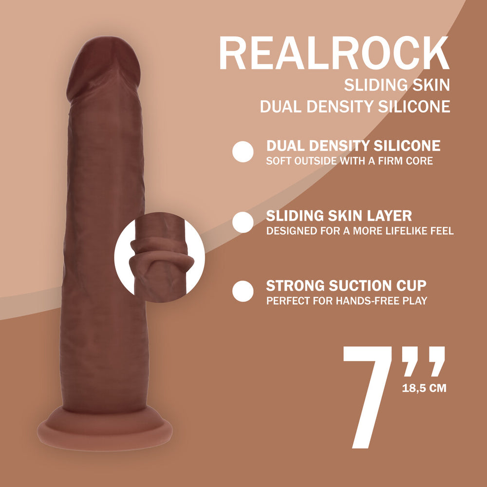 Dual Density Silicone Realistische Glijdende Huid Dildo - 7 / 18,5 cm