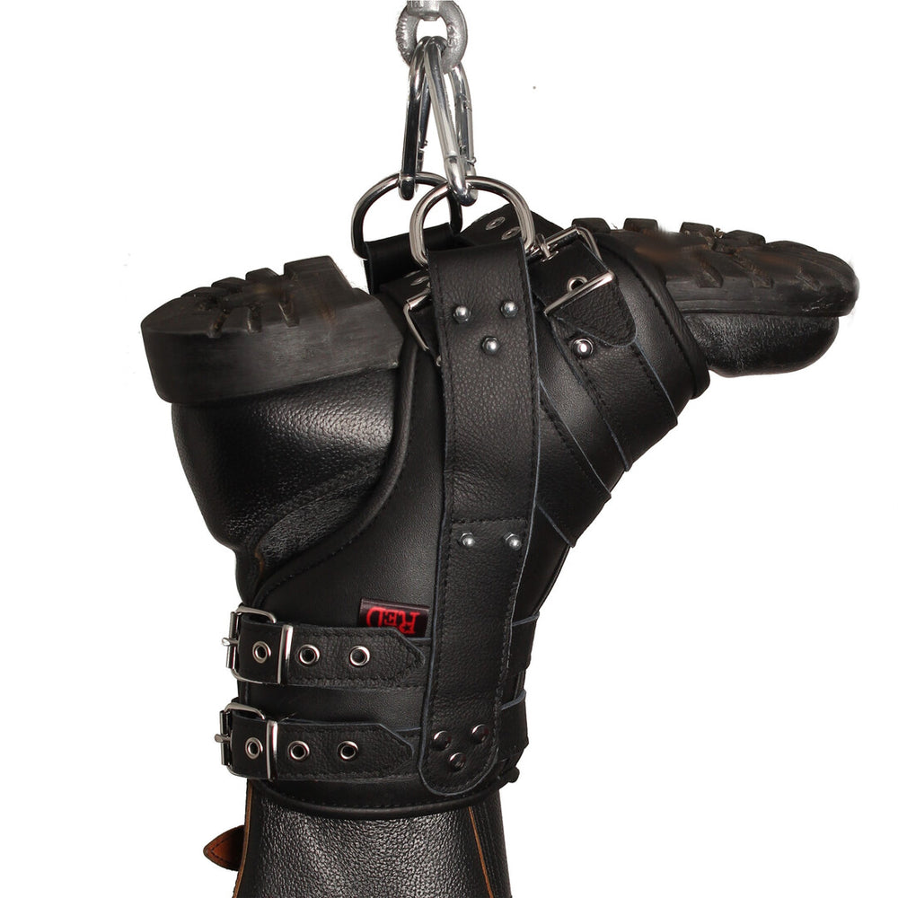 Deluxe Set van 2 Leren Beenhangers - Zwart