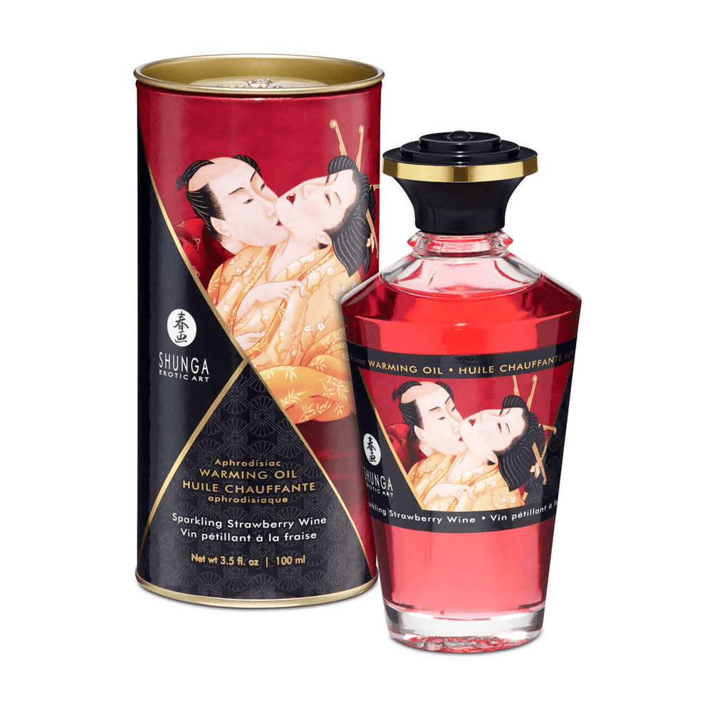 Verwarmende Massageolie - Sparkling Strawberry Wine - 100 ml - foto 3