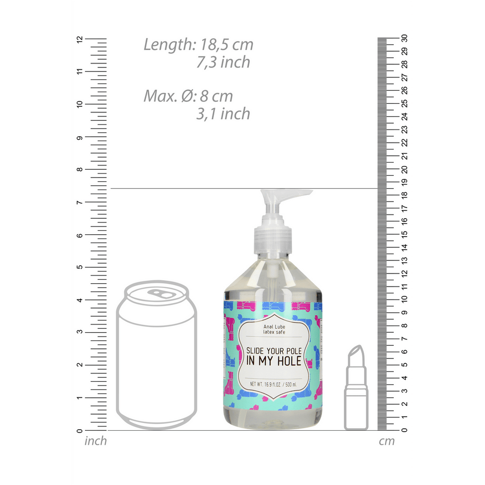Slide Your Pole In My Hole - Waterbasis Glijmiddel - 500 ml - foto 5