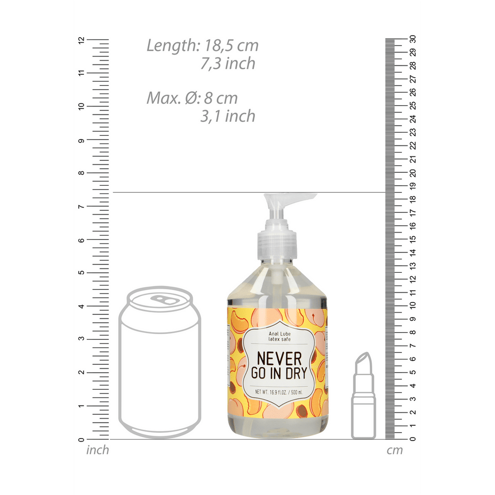 Never Go In Dry - Anaal Glijmiddel op Waterbasis - 500 ml - foto 5