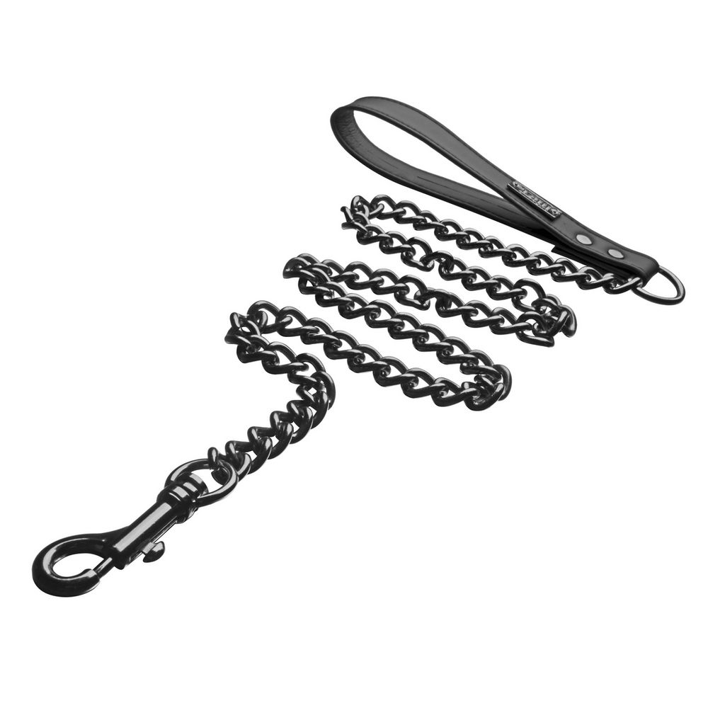 XR Brands - Metalen BDSM riem met neopreen - Zwart - foto 2