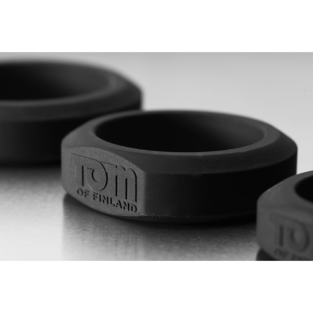 XR Brands - 3-delige siliconen cockring set - Blauw - foto 4