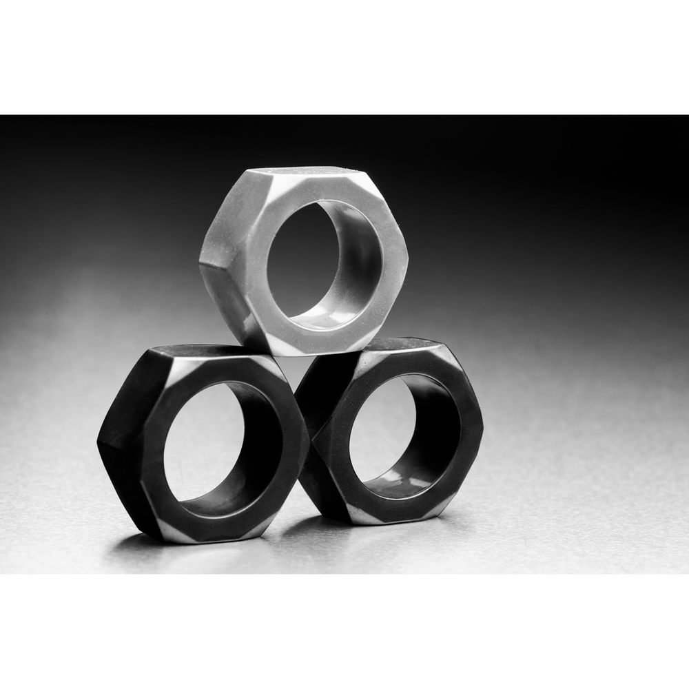 XR Brands - Siliconen cockring - 3-delige set - vierde productfoto
