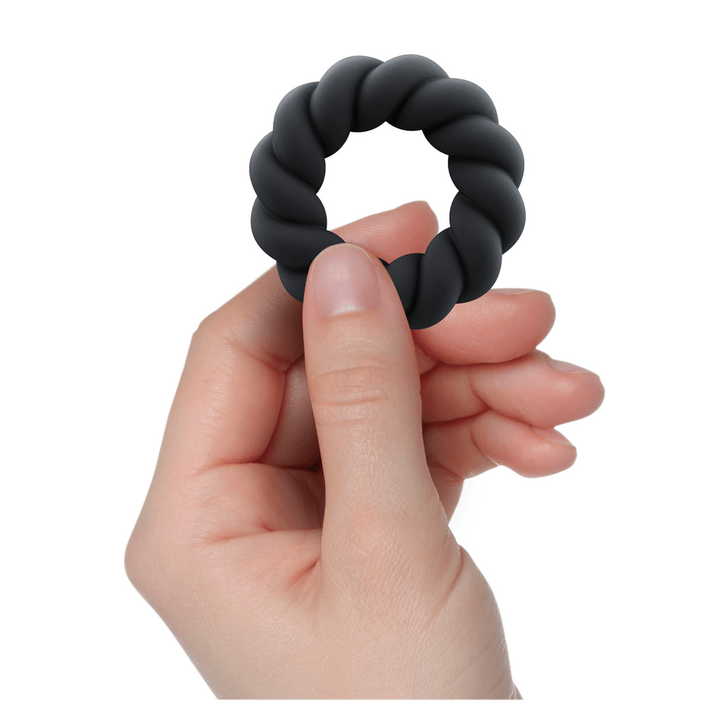 Twist - Niet Vibrerende Cockring - Zwart - foto 6