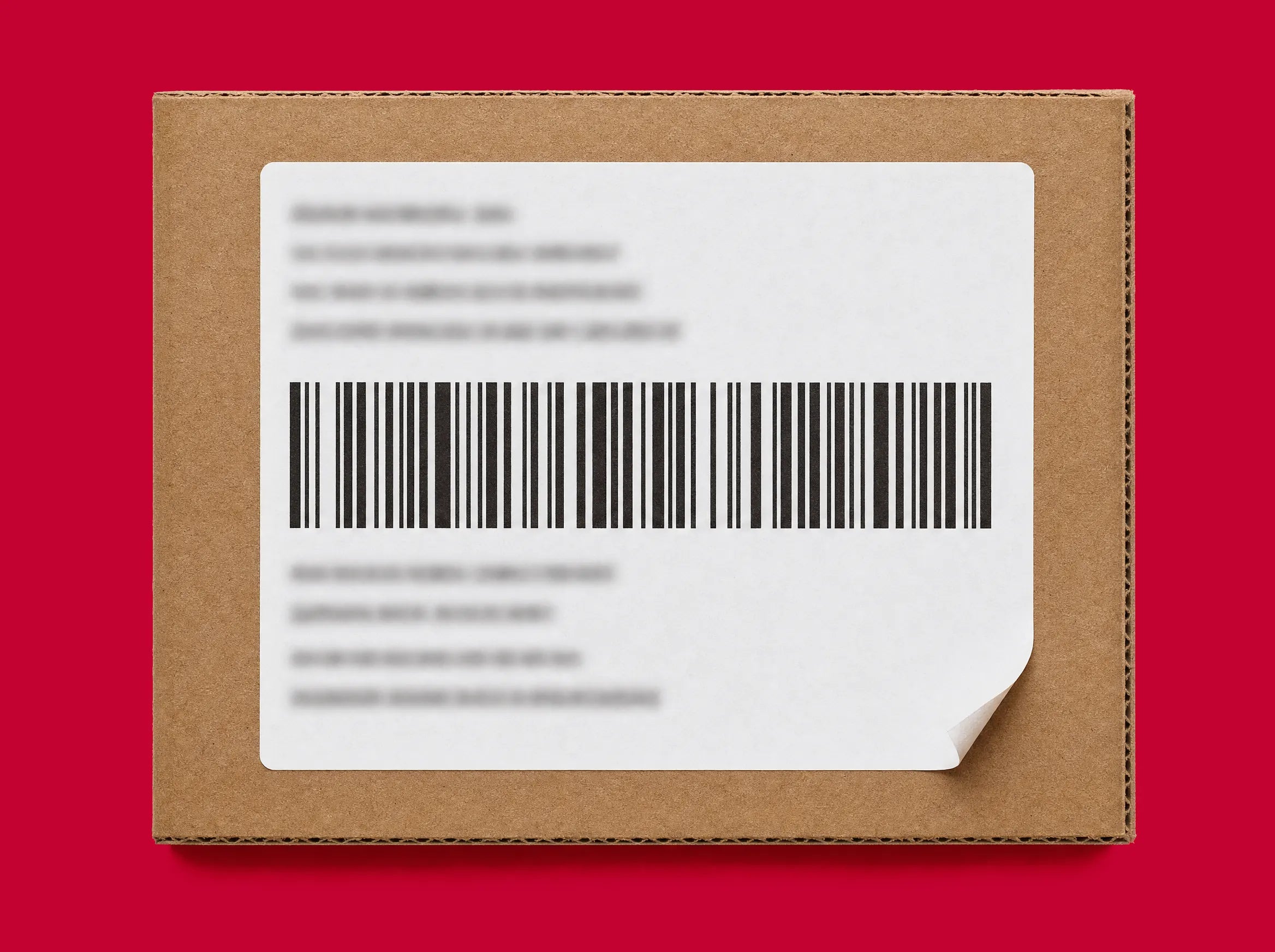 Close-up van een verzendlabel zonder merknaam