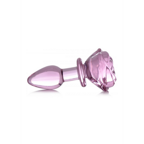 Pink Rose - Glass Butt Plug - Small