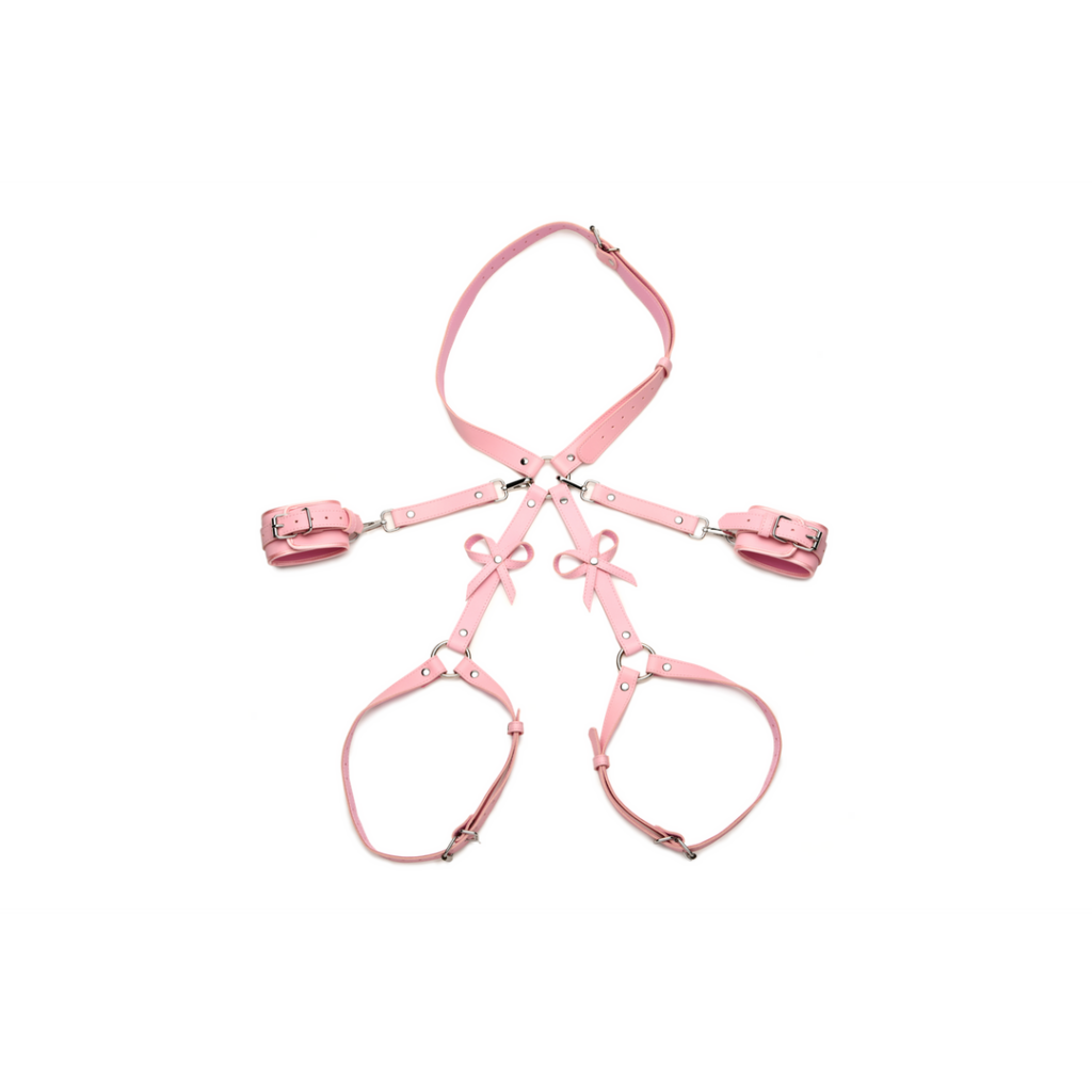 Bondage Harness with Bows - XL/2XL - Pink