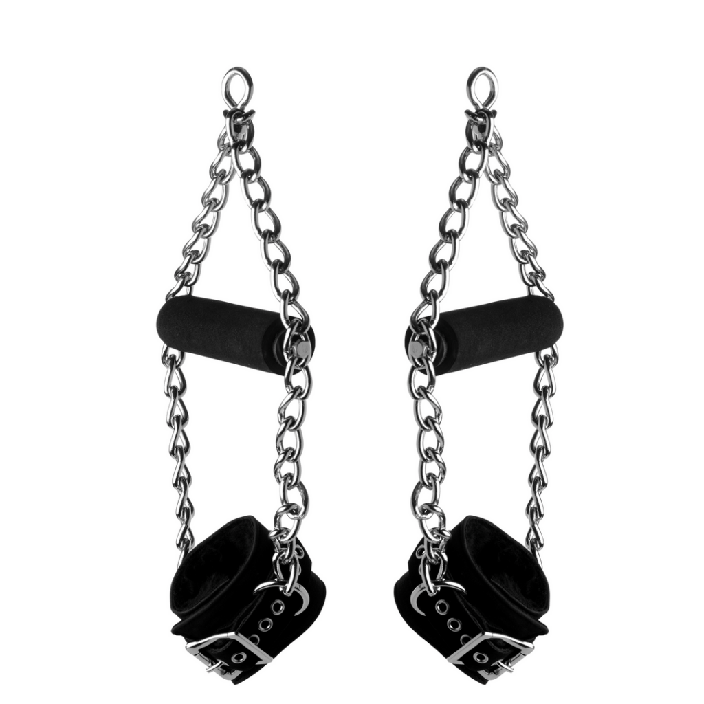 Fur Lined Nubuck Leather Suspension Cuffs with Grip