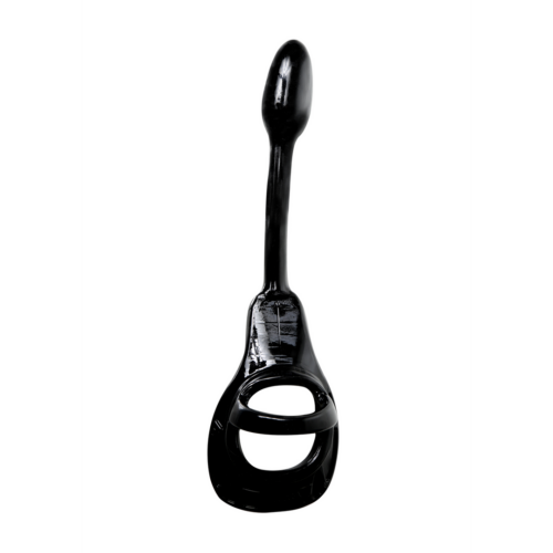 Armor Tug Lock - Cockring with Ball Strap and Butt Plug - Small