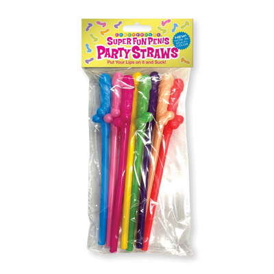 Super Fun Penis - Multicolor Penis Straws - 8 Pack