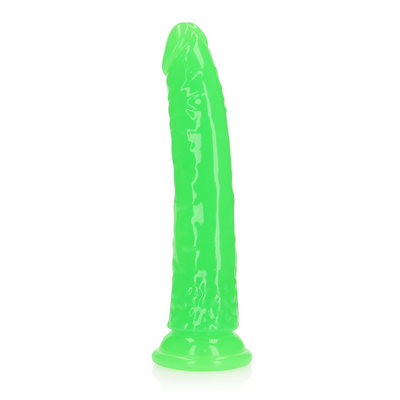 Slim Realistic Dildo with Suction Cup - Glow in the Dark - 8'' / 20 cm