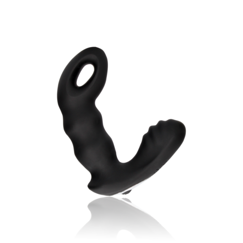 Beaded Vibrating Prostate Massager with Remote Control - Black - Afbeelding 3