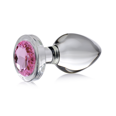 Pink Gem - Glass Anal Plug - Large