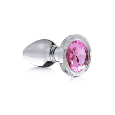 Pink Gem - Glass Anal Plug - Small