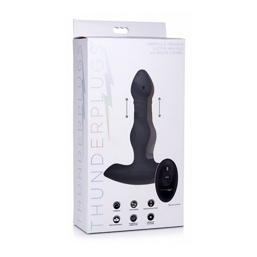 XR Brand - Vibrerende En Stotende Butt Plug - Siliconen - Met Remote