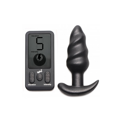 Vibrating Silicone Swirl Plug with Remote Control and 25 Speeds