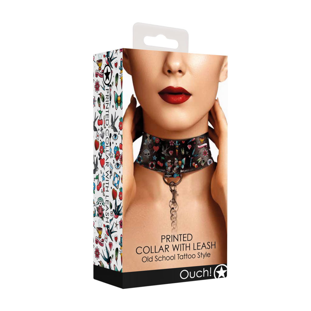 Bedrukte Halsband met Riem
