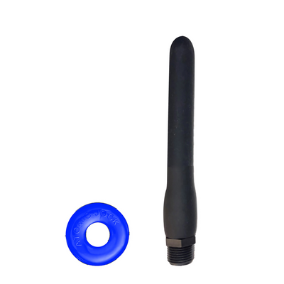 Oxshot - 6 Shower Hose Butt-Nozzle and Flex Cockring - Black / Blue